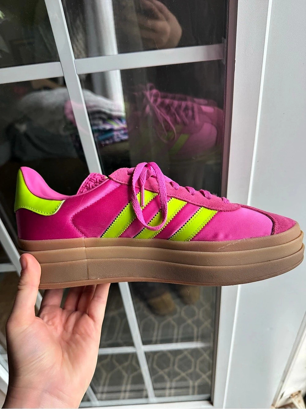 adidas Gazelle Bold Pink & Green Sneakers US 9.5